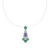 Chalcedony Tanzanite & Diamond Pendant Necklace